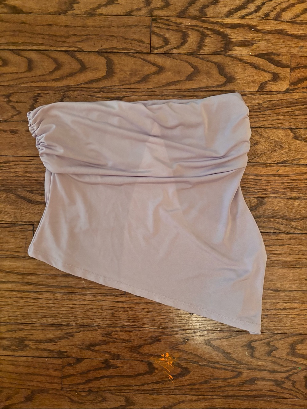 Blue Blush Lavender Strapless Asymmetric Top